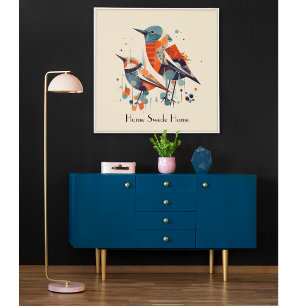 Scandi Aviary Duet, Brauch Poster