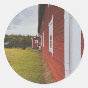 Scandi Barn Runder Aufkleber