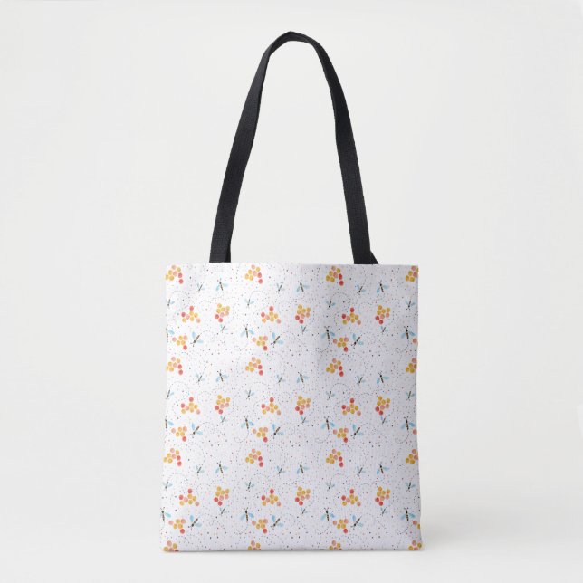 Scandi Bee Muster Tote Bag Tasche (Vorderseite)