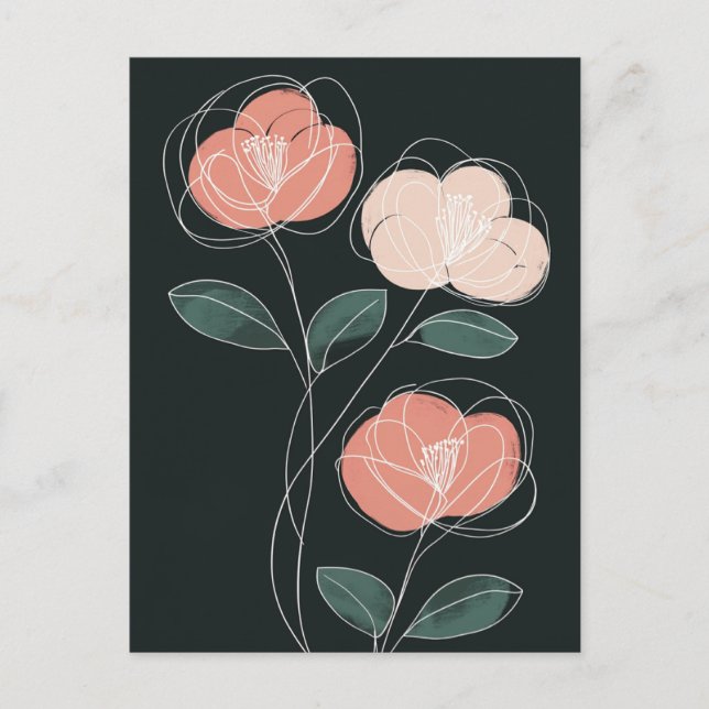 Scandi Bloom Nr. 313 Postkarte (Vorderseite)