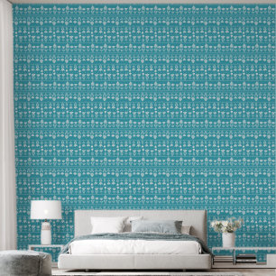 Scandi Blue und White Hygge Blume Tapete