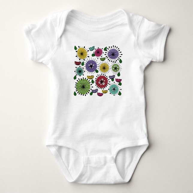 Scandi-Blume Baby Strampler (Vorderseite)
