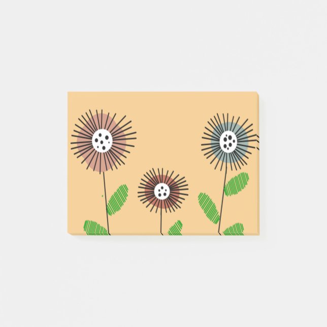 Scandi-Blume Post-it Klebezettel (Vorderseite)
