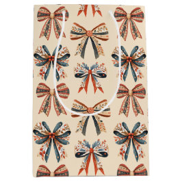 Scandi Bows Folk Art Holiday Mittlere Geschenktüte