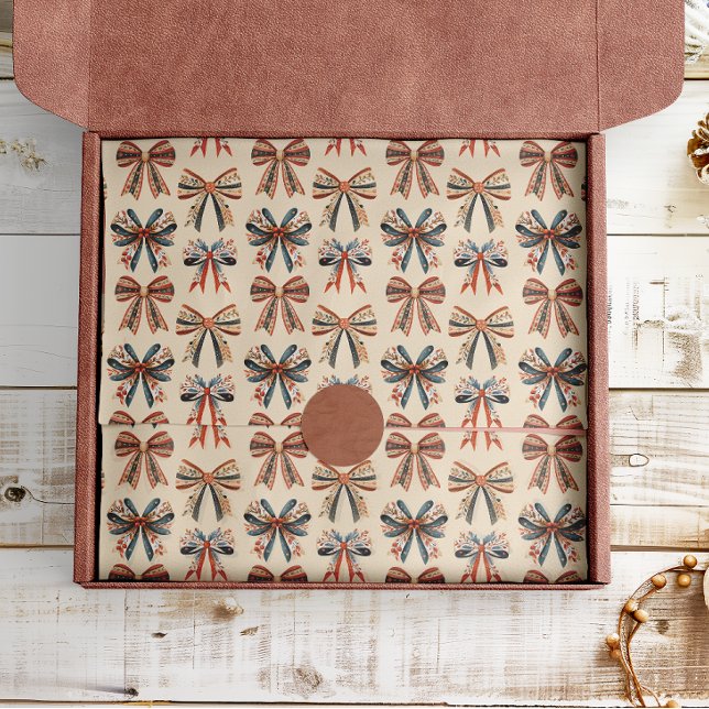 Scandi Bows Folk Art Holiday Seidenpapier (Von Creator hochgeladen)