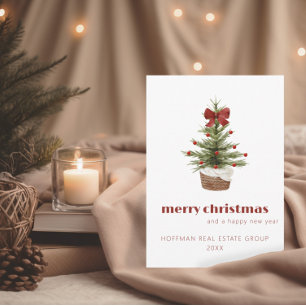 Scandi Christmas Tree Corporate Holiday Card Einladung