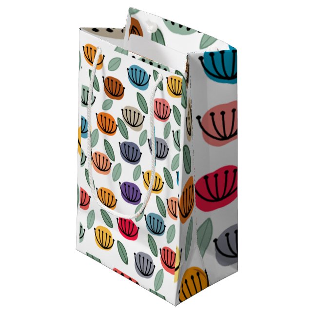 Scandi-Cup-Blume Kleine Geschenktüte (Vorderseite Schrägansicht)