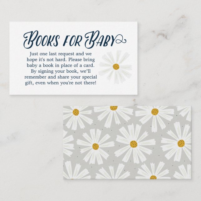 Scandi Daisy Books for Baby Enclosure Card Begleitkarte (Vorne/Hinten)