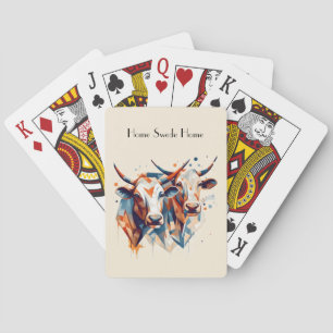 Scandi Farmhouse Rindvieh, individuell Spielkarten