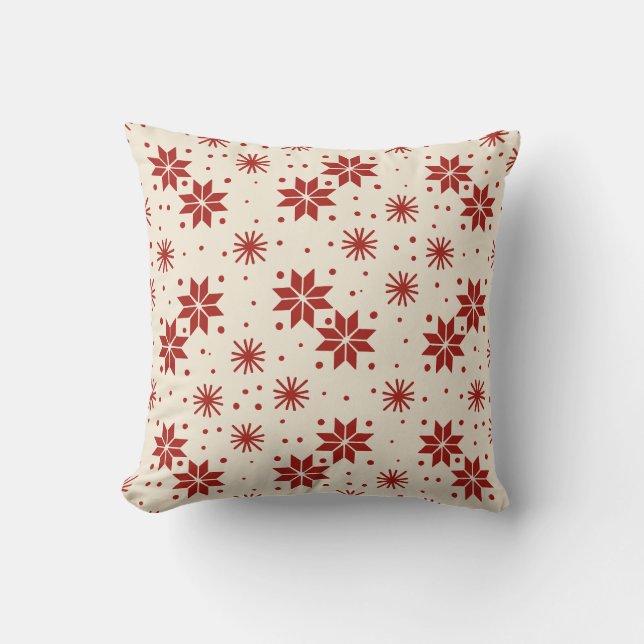 Scandi Starburst Snowflake Kissen (Vorderseite)