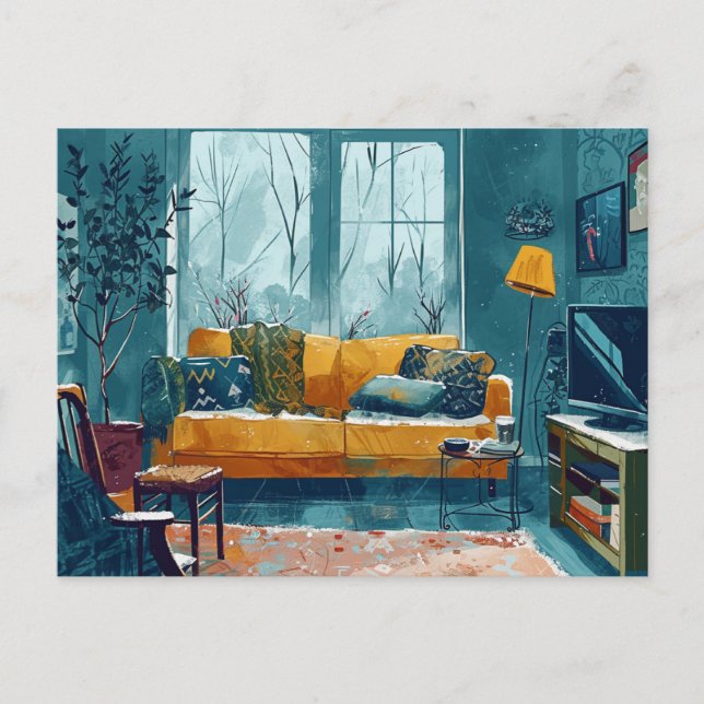 Scandi Style Whimsical Postkarte (Vorderseite)