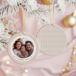 Scandi Tan und weiße Schneeflocke Foto Keramik Ornament