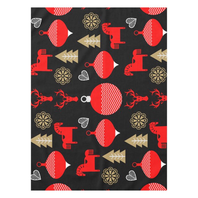 Scandi Weihnachtsdekor Tischdecke (Vorderseite)