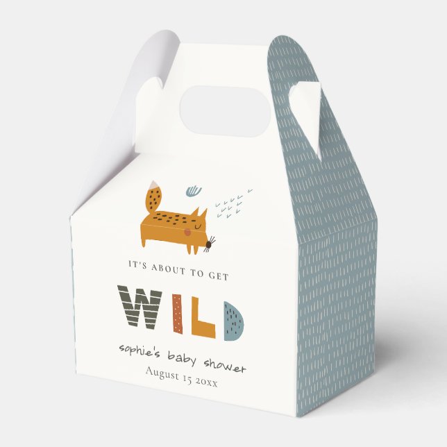 Scandi Wild Tropical Woodland Animals Baby Dusche Geschenkschachtel (Vorderseite)