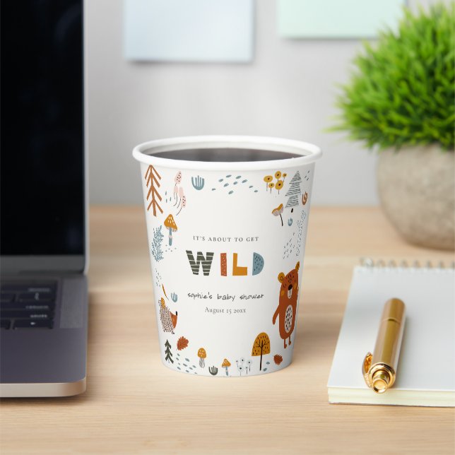 Scandi Wild Tropical Woodland Animals Baby Dusche Pappbecher (InSitu)