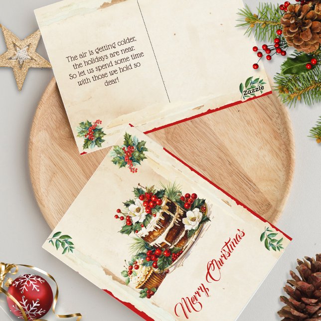 Scandi Winter Foliage Wasserfarbe Frohe Weihnachte Postkarte (Von Creator hochgeladen)