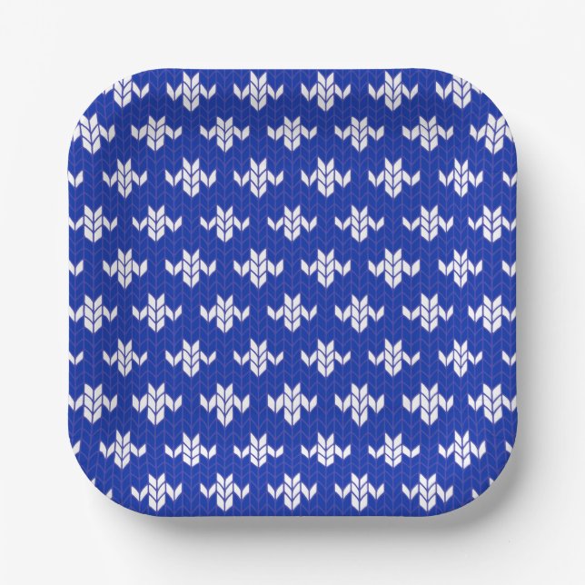 SCANDIA BLUE STRICK 7" Square Paper Teller (Vorderseite)