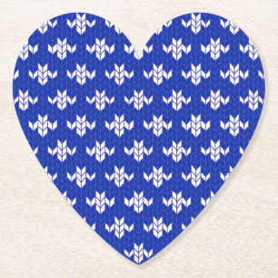 SCANDIA BLUE STRICK Herzerpapier Untersetzer