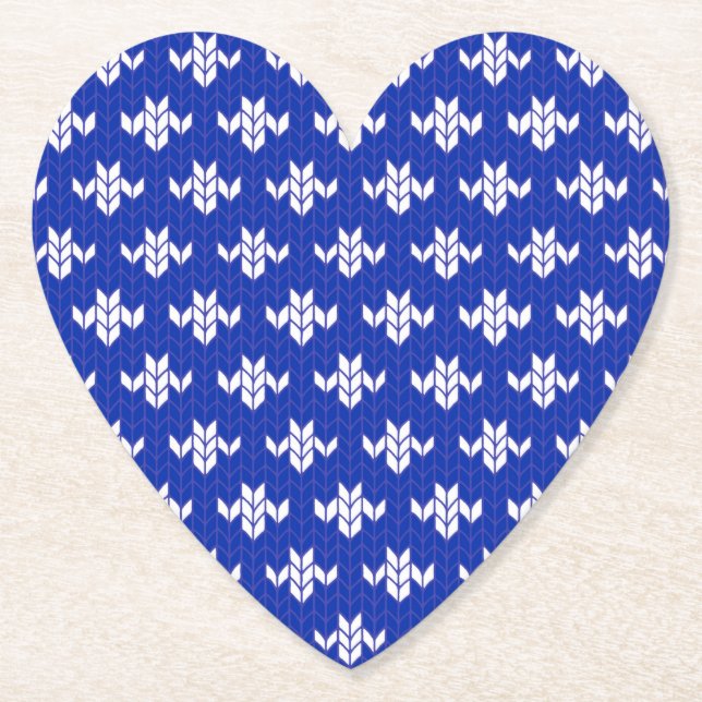 SCANDIA BLUE STRICK Herzerpapier Untersetzer (Vorderseite)