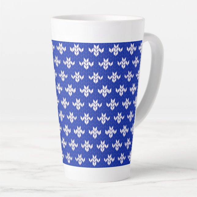 SCANDIA BLUE STRICK Tall Latte Tasse (Rechte Ecke)