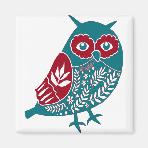 Scandia Christmas Owl Engel Blue and Red Scandia Magnet