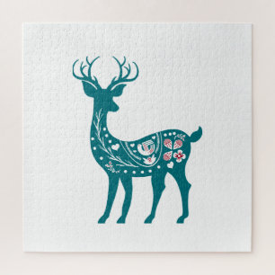 Scandia Christmas Red and Blue Nordic Deer Scandia