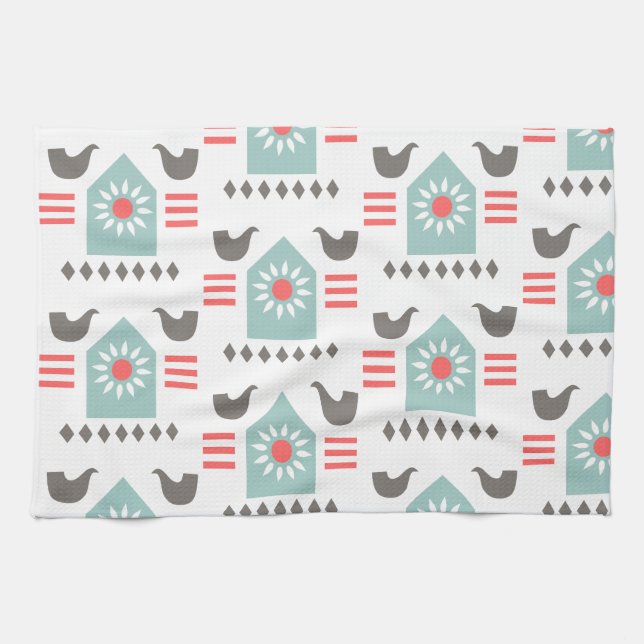 Scandia Folk Art Farm House Geschirrtuch (Horizontal)