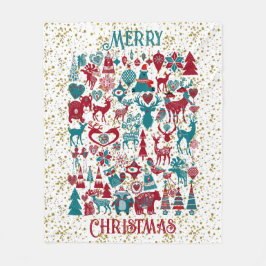 Scandia Frohe Weihnachtssymbole Skandinavien Fleecedecke