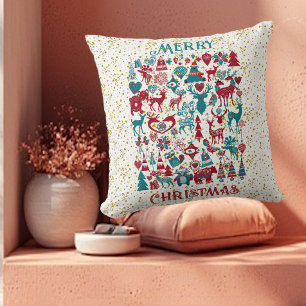 Scandia Frohe Weihnachtssymbole Skandinavien Kissen