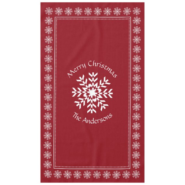 Scandianischer Weihnachtsschneeflitter Benutzerdef Tischdecke (Vorderseite)
