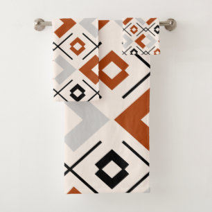 Scandinave brûlé orange gris et beige géométrique