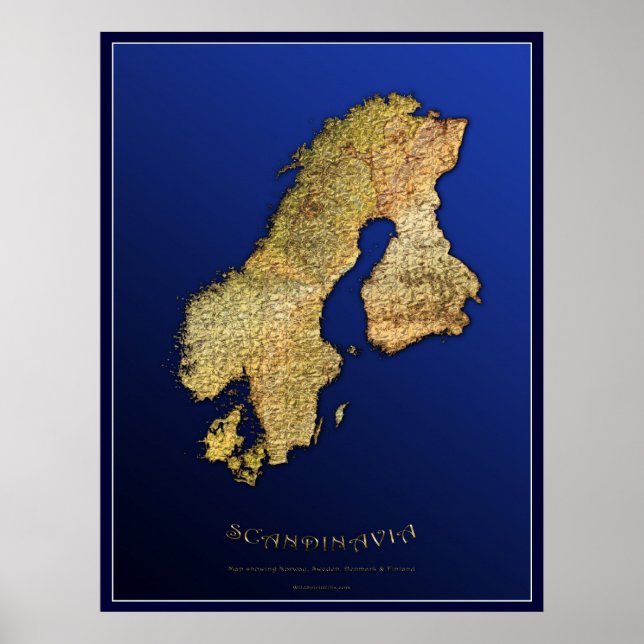 SCANDINAVIA MAP Art Poster I (Vorne)