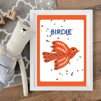 Scandinavian Birdie Kids Wall Art - Person Poster