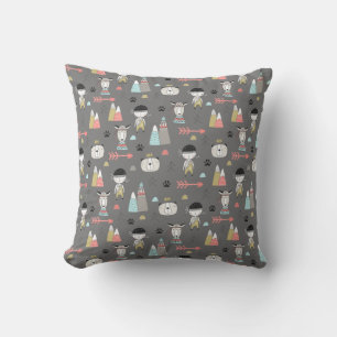 Scandinavian Boho Wilderness Dark Gray Kissen