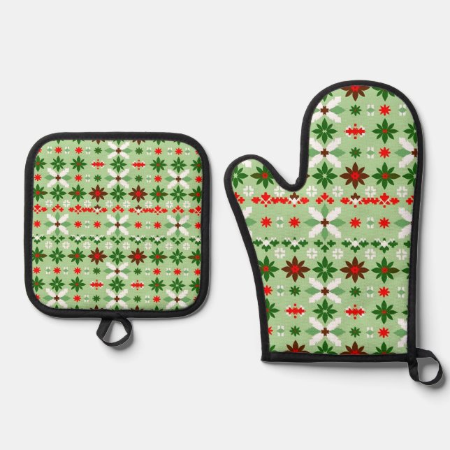 Scandinavian Christmas Edition 4 Ofenhandschuh & Topflappen-Set (Vorderseite)