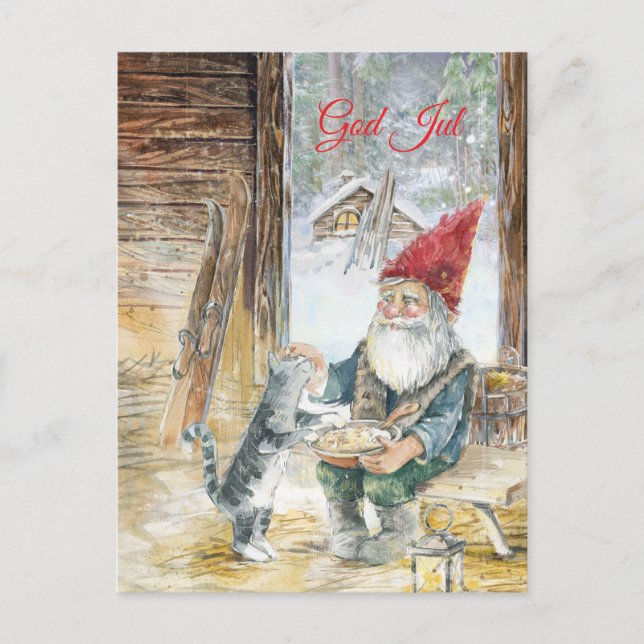 Scandinavian  Christmas Feiertagspostkarte (Vorderseite)