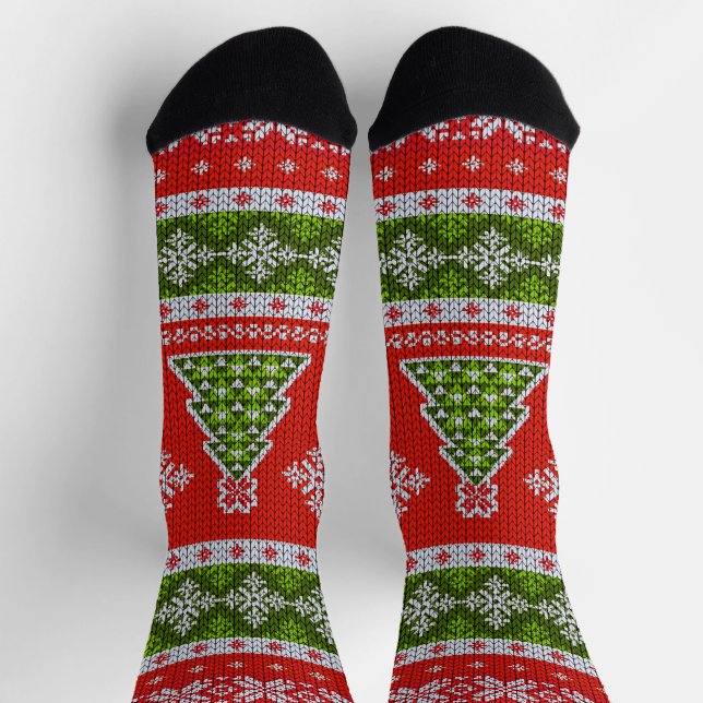 Scandinavian Design Cozy Winter Holiday Socken (Oben)