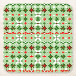 Scandinavian Fair Isle Christmas Edition 4 Rechteckiger Pappuntersetzer