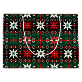 Scandinavian Fair Isle Christmas Große Geschenktüte