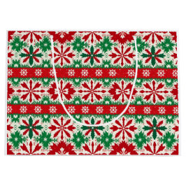 Scandinavian Fair Isle Christmas Große Geschenktüte