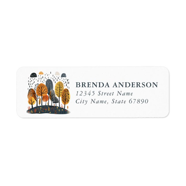 Scandinavian Fall Return Address Label (Vorne)