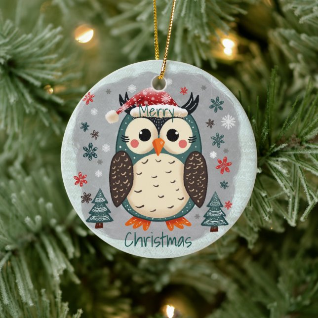 Scandinavian Folk Art Style Keramik Ornament (Baum)