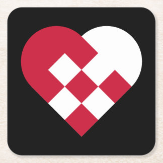 Scandinavian Jule Heart Rechteckiger Pappuntersetzer