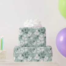 Scandinavian Light Green Leaf Sage Floral Pattern