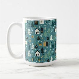 Scandinavian Merry Christmas Tree Winter Snow Kaffeetasse