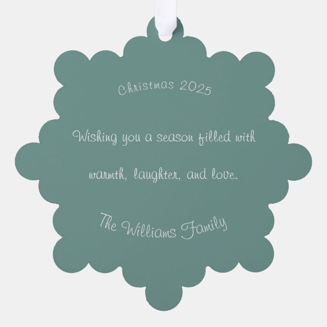 Scandinavian Merry Christmas Typography Ornament Karte (Rückseite)