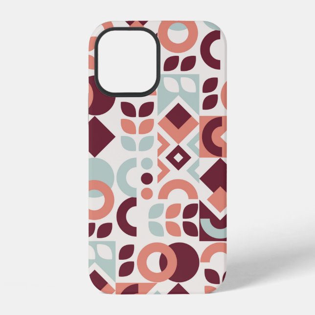 Scandinavian pattern design. Simple modern retro b iPhone 12 Hülle (Rückseite)