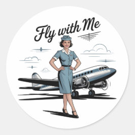 Scandinavian stewardess  runder aufkleber