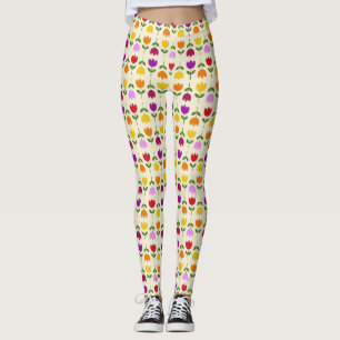Scandinavian Style Color on Crm Blume Pattern Leggings
