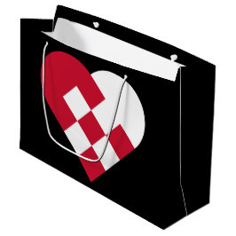 Scandinavian Weihnachten Heart Gift Bag - Large Große Geschenktüte